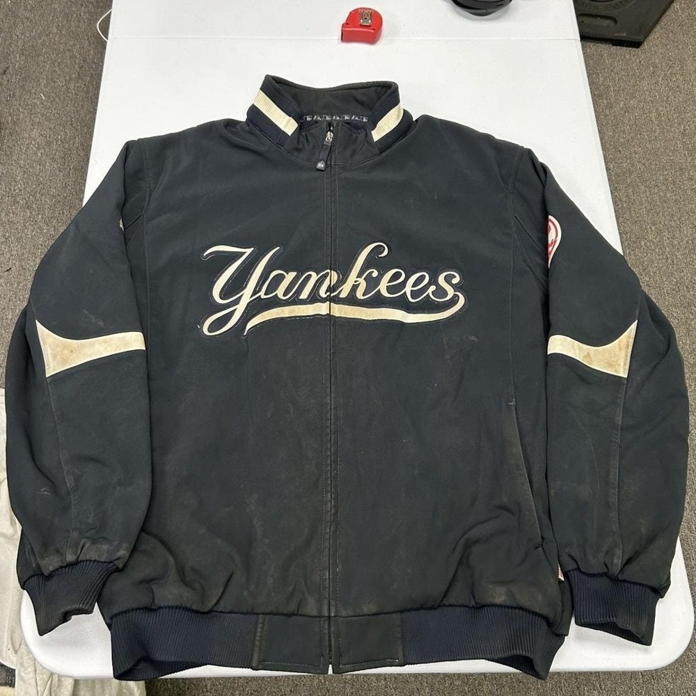 Majestic MLB New York Yankees Jacket Mens 2XL Navy Blue Full Zip Therma Base